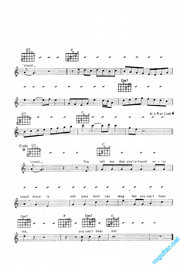 Sheet Notes & chords And your bird can sing John Lennon & Paul