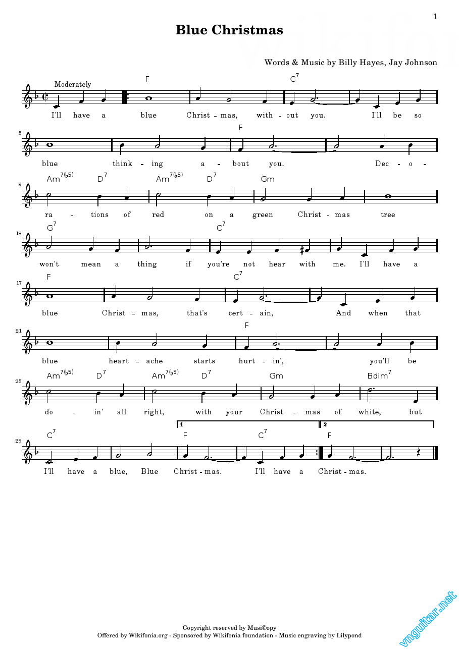 Chords For Blue Christmas 